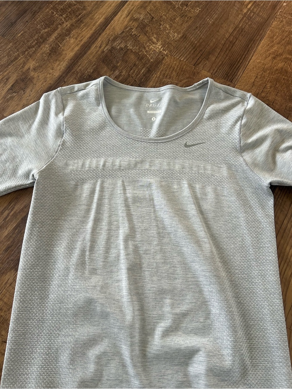 Nike Women’s Light Gray Long Sleeve Dri-FIT Tee